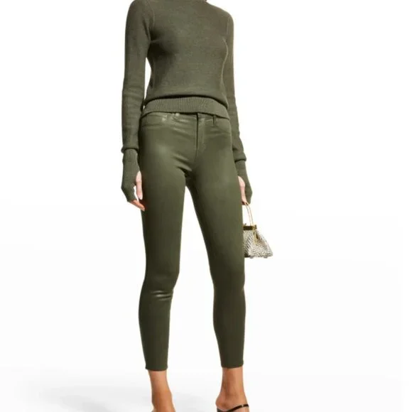 NEW L'Agence MargueriteHigh-RiseHunter CoatedJeans size 25 NWT
